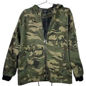 Forever 21 Jacket Mens XS Camo Print Full Zip Hooded